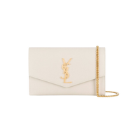 YSL Uptown Envelope Bag - Soft White