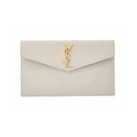 YSL Uptown Clutch Soft White Bag