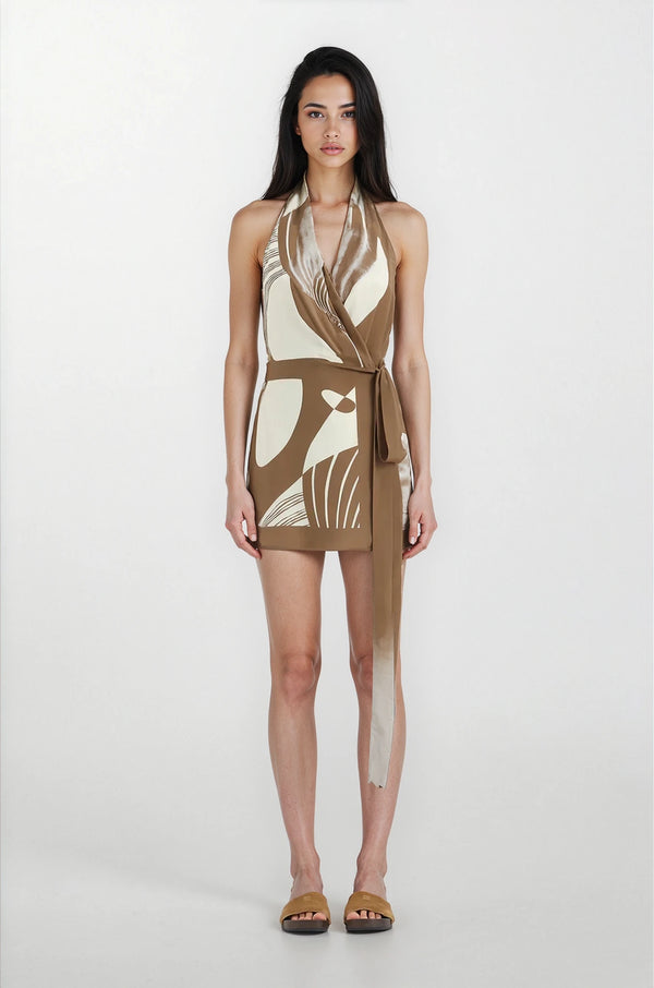 Sir The Label  Almara Wrap Halter Mini Dress