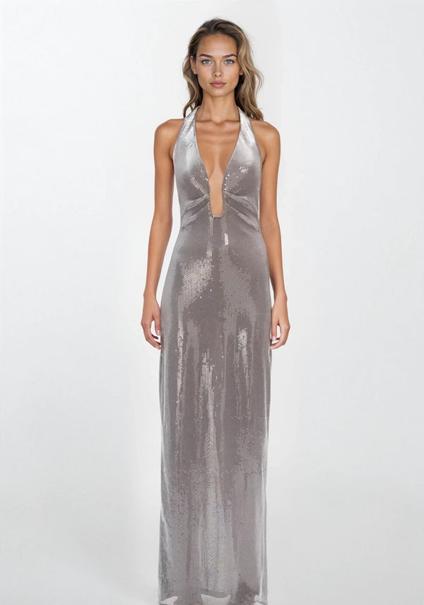 Misha THE 'ALUSIA' SEQUIN DRESS - Pewter
