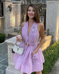 Zimmermann High Tide Tuxedo Mini Dress Lilac