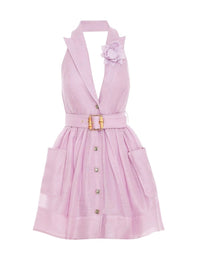Zimmermann High Tide Tuxedo Mini Dress Lilac