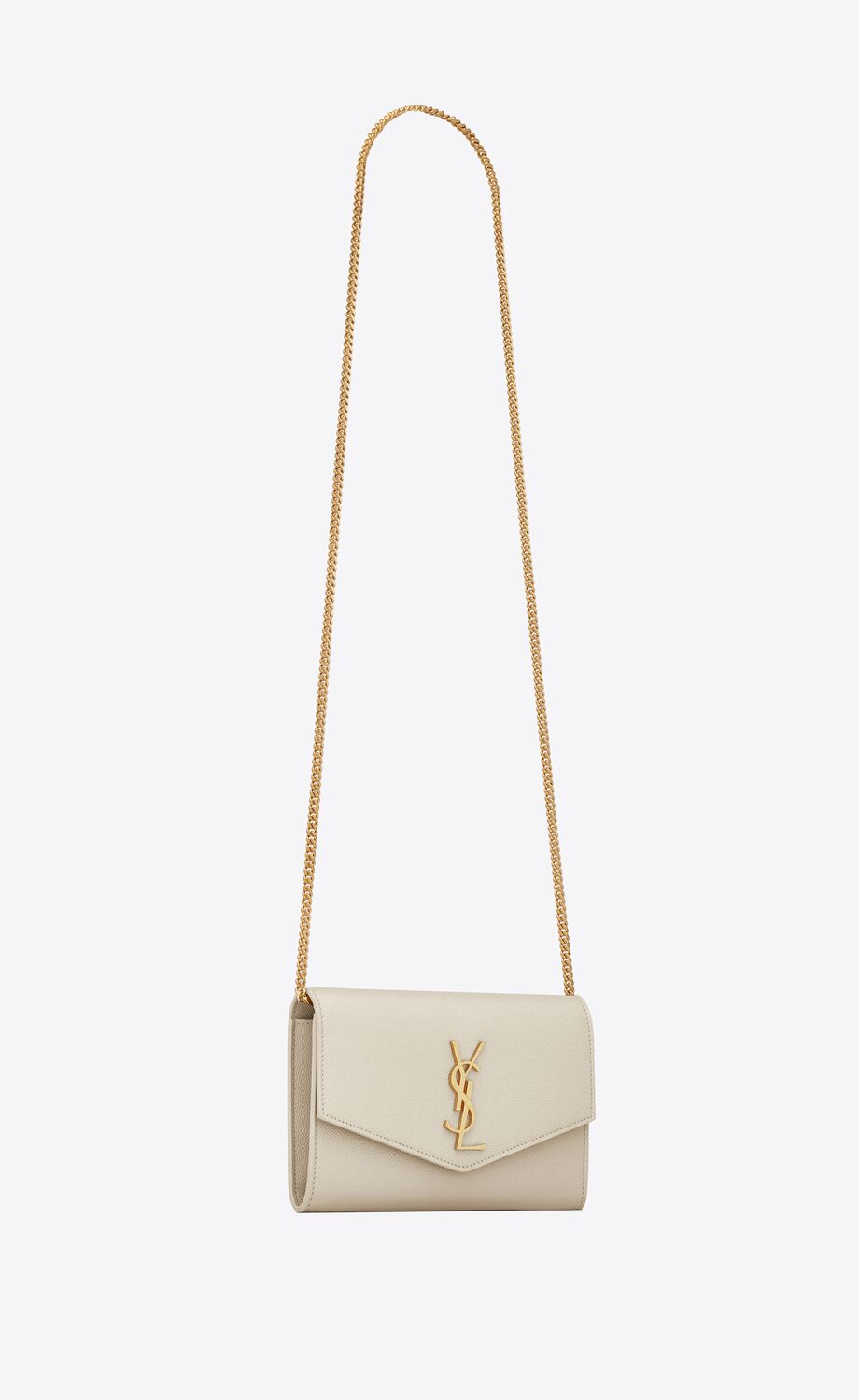 YSL Uptown Envelope Bag - Soft White