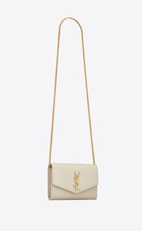 YSL Uptown Envelope Bag - Soft White