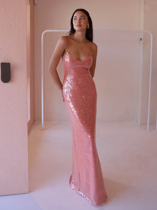 New Romantics Andy Diamond Bodice Maxi Dress in Calypso