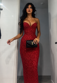 Albina Dyla Scarlet Diamond Dress - Red