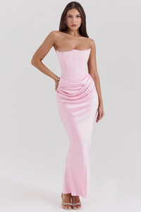 House Of CB Persephone Rose Shadow Strapless Corset Maxi Dress