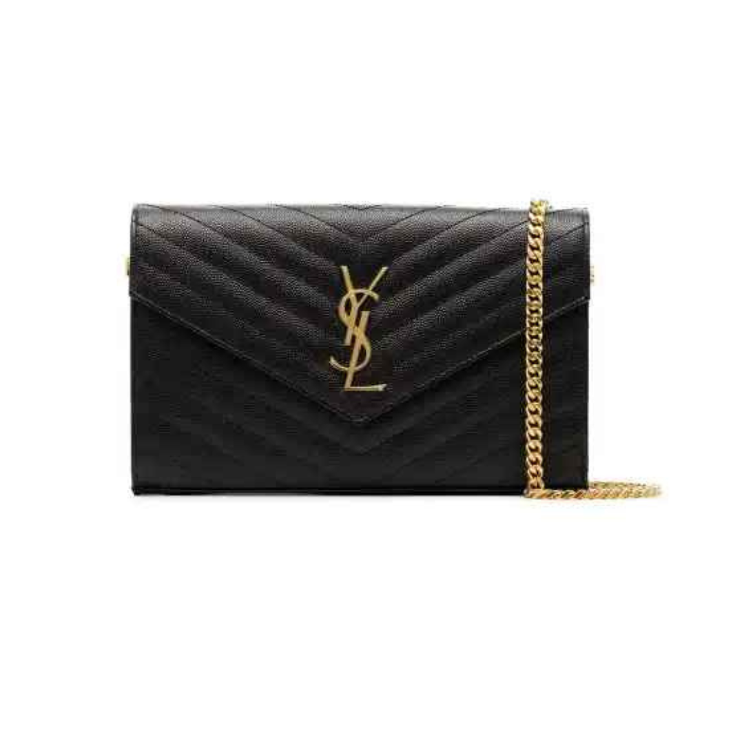 YSL Envelope Handbag Black