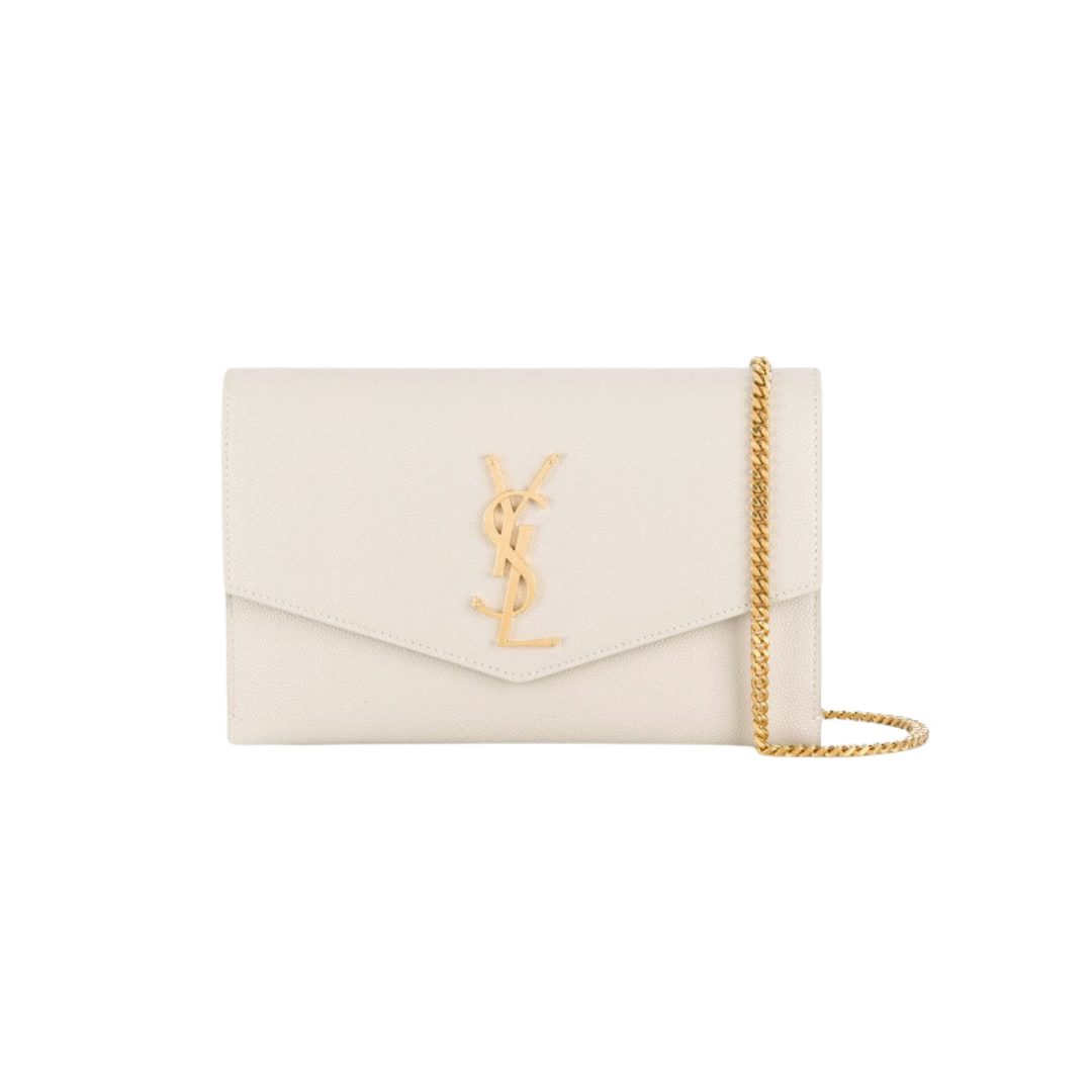 YSL Uptown Envelope Bag Soft White