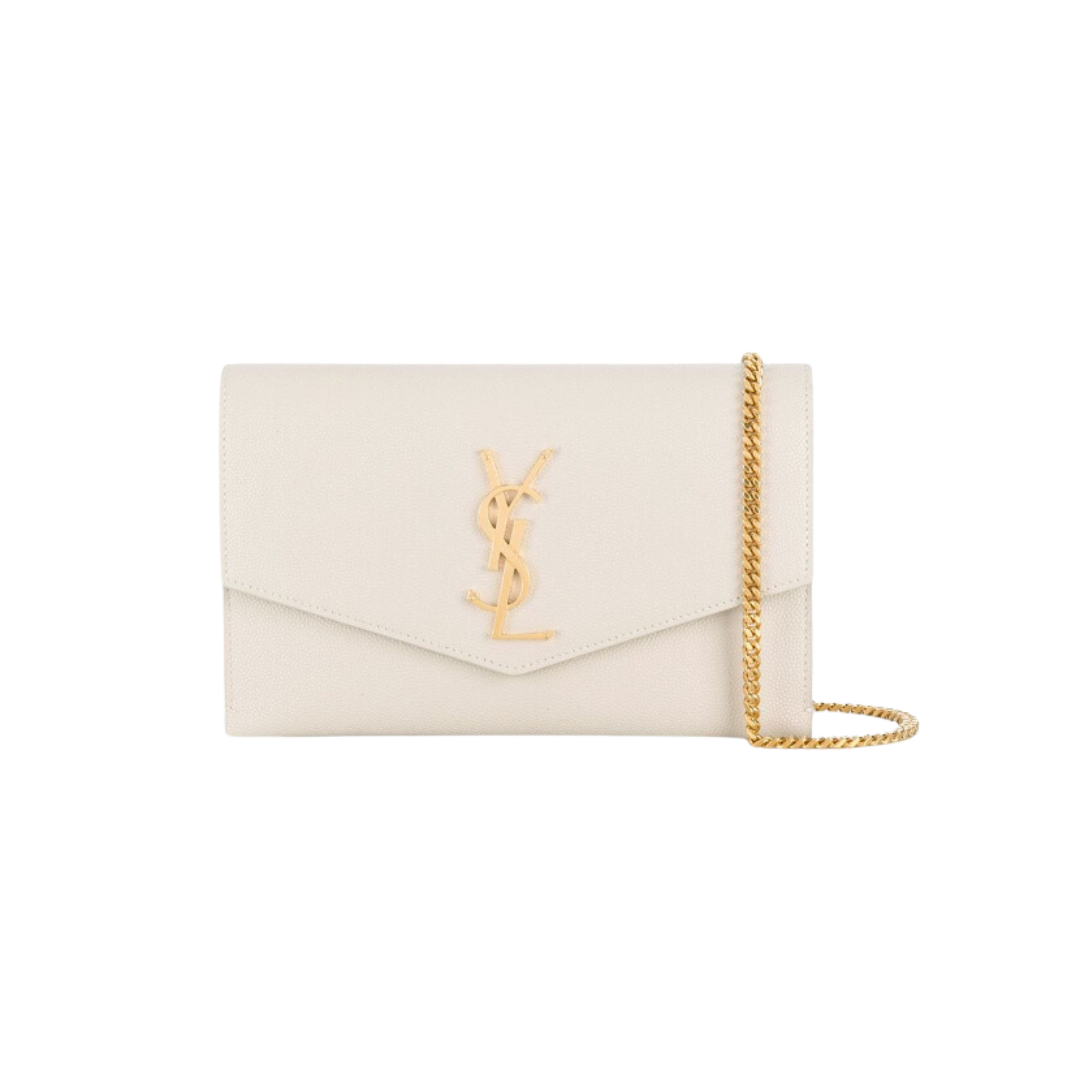 YSL Uptown Envelope Bag - Soft White