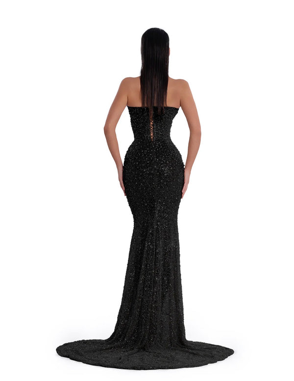 Albina Dyla Golden Couture Gown - Midnight