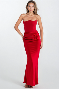 House Of CB Persephone Strapless Corset Dress - Red