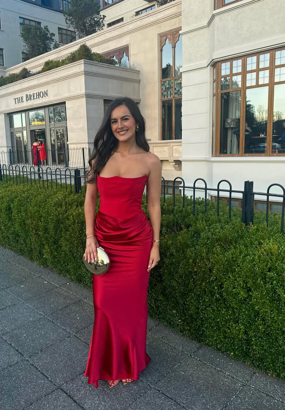 House Of CB Persephone Strapless Corset Dress Red Regular cup