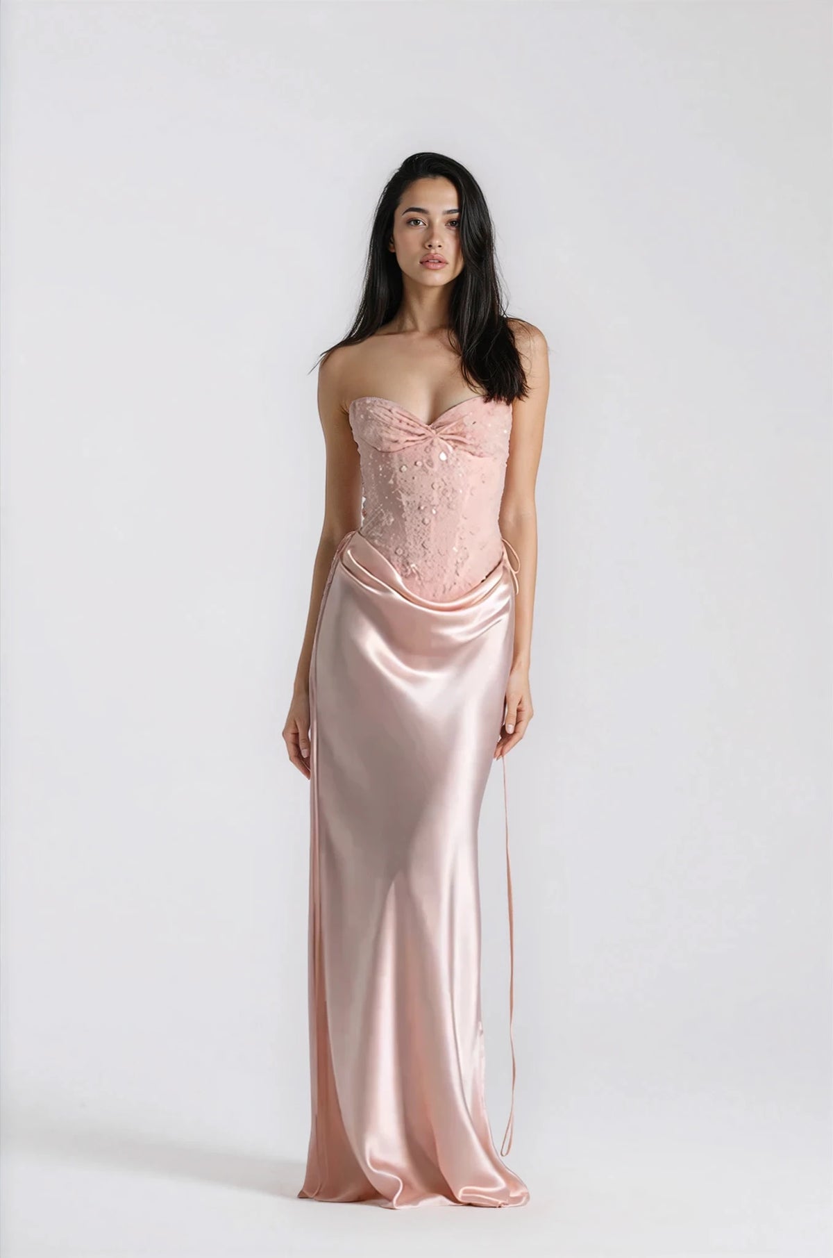 Natalie Rolt Verity Bustier & Allira Skirt In Baby Pink