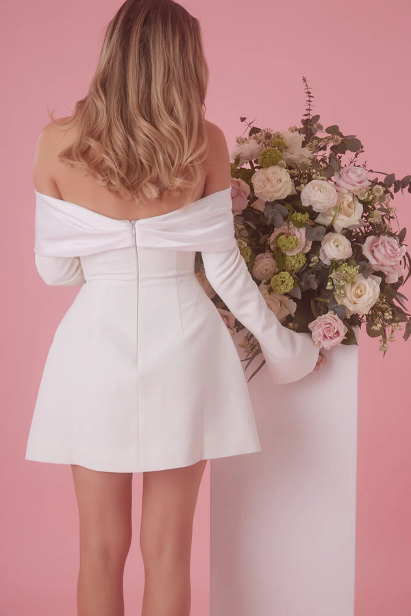 Odd Muse - The Ultimate Muse Bow Mini Dress | White