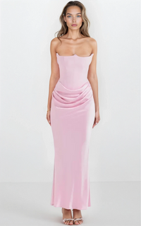 House Of CB Persephone Rose Shadow Strapless Corset Maxi Dress