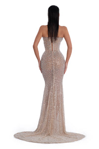 Albina Dyla Couture Gown - Golden Mirage in Diamond silver