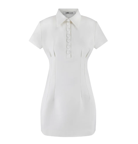 Odd Muse Collared Mini Dress | White