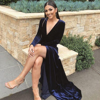 Elle Zeitoune Fontaine Blue Velvet Gown