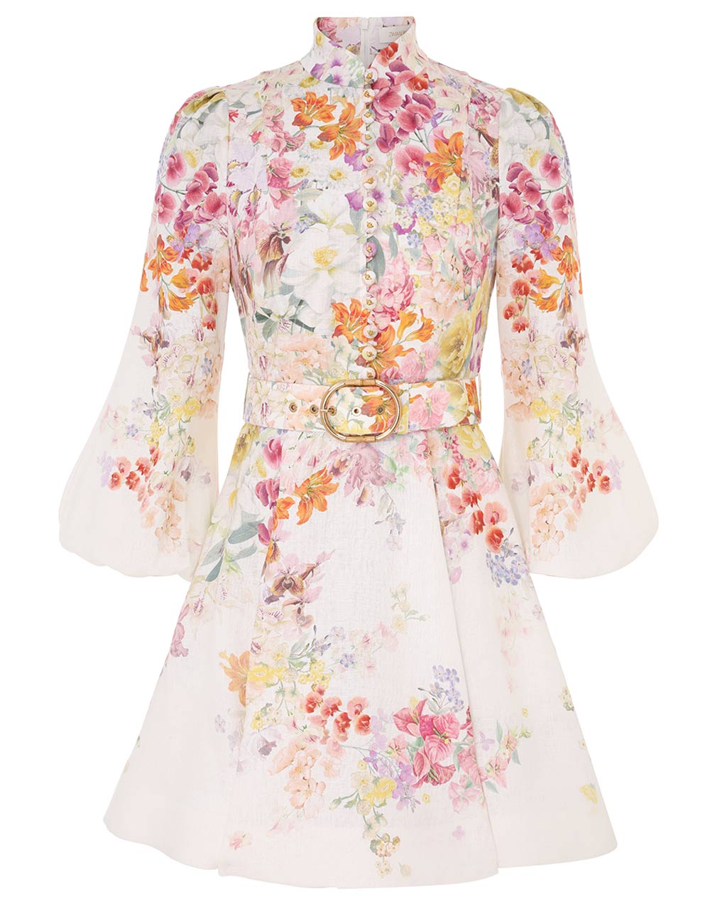 Zimmermann Natura Buttoned Mini Dress