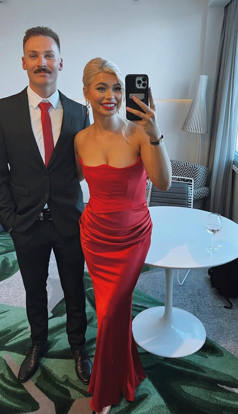 House Of CB Persephone Strapless Corset Dress Red Regular cup