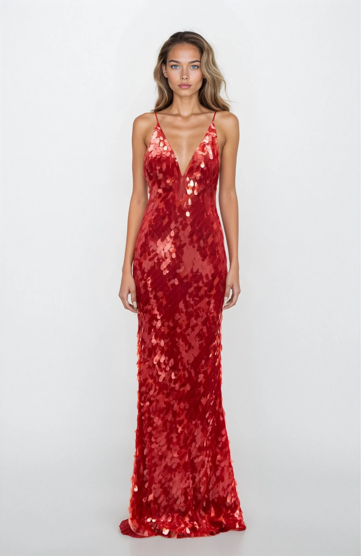 MISHA THE 'SAPPHIRE' SEQUIN DRESS - RED