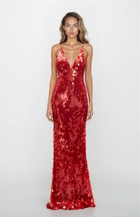 MISHA THE 'SAPPHIRE' SEQUIN DRESS - RED