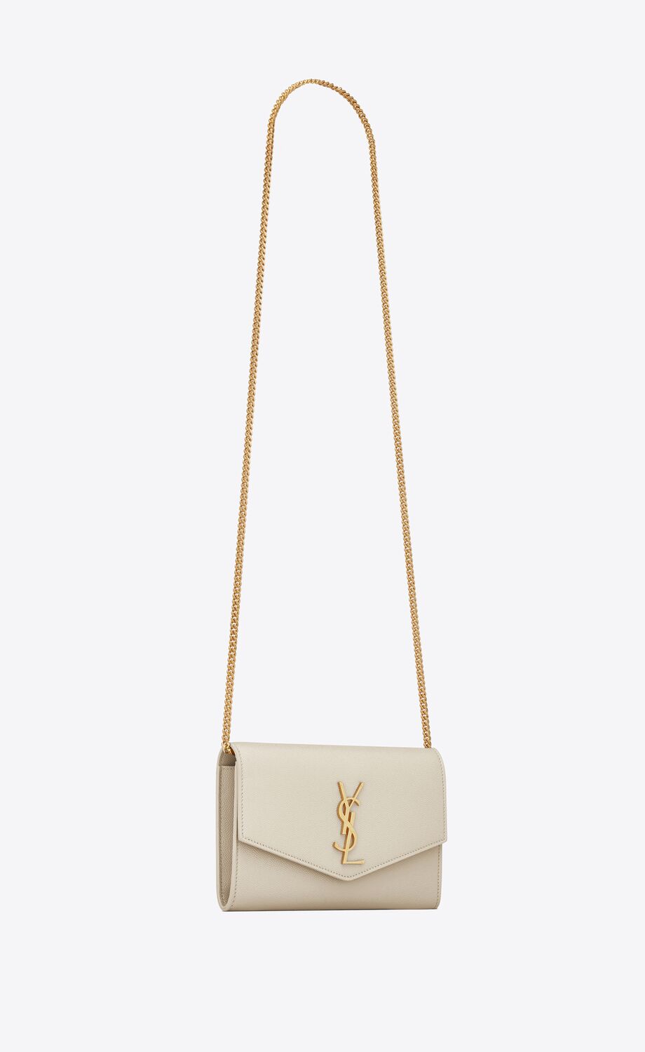 YSL Uptown Envelope Bag Soft White