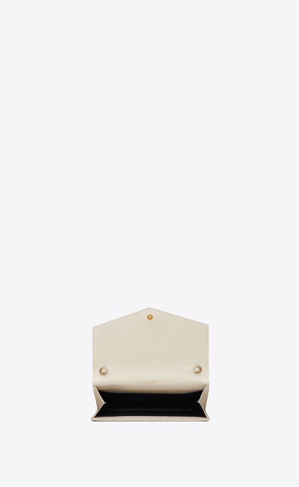 YSL Uptown Envelope Bag - Soft White
